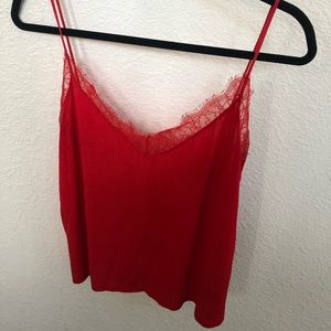 H&M Red Lace Trim Camisole!